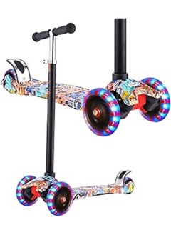 Generic Hikole Scooter for Kids, 3 Wheel Kick Scooter for Toddlers Girls & Boys,Adjustable Height, Lean to Steer, Extra-Wide Deck, Kids Scooter with LED Light Up Wheels for Children Ages 4-12 Max Load 50KG 