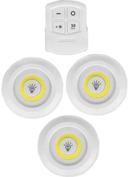 Technomax - Wireless 3 LED Spot Lamps with Remote Control 3 LEDs + 1 Control - Image 1