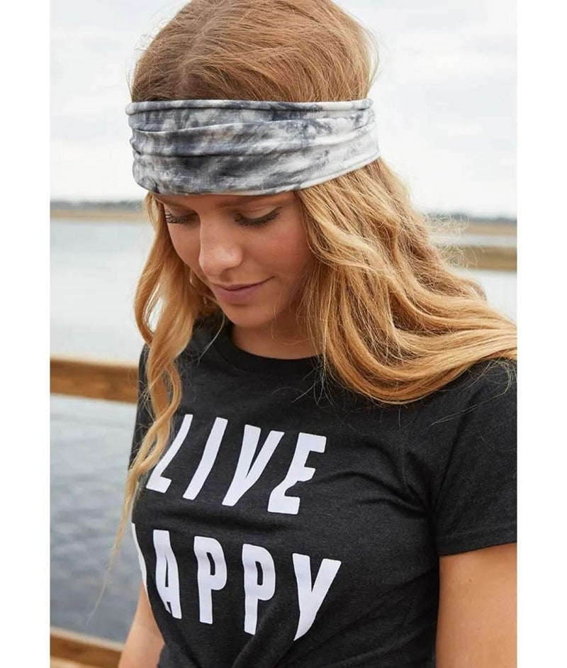 Huachi Women's Headbands Yoga Workout Exercise Headbands for Women Cute Elastic Hair Bands for Women’s Hair Tie Dye Bandeau Headband Sweatbands - Image 3
