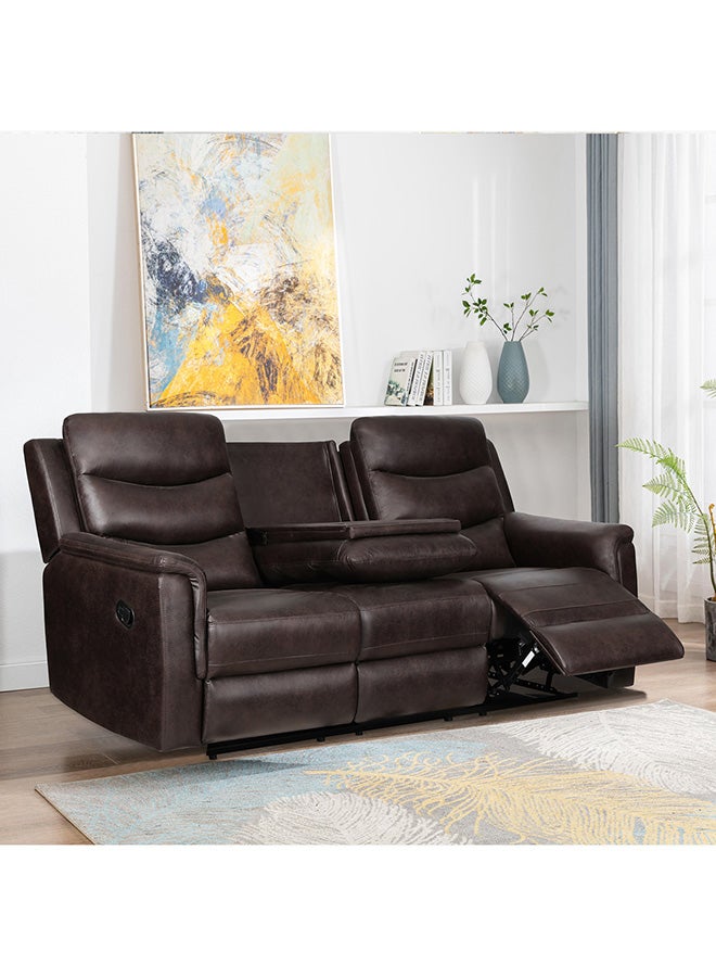 Home Box أريكة استرخاء من الجلد الصناعي 3 مقاعد من فاتيكان مع طاولة منسدلة 101 × 95 × 198 سم  - Image 1