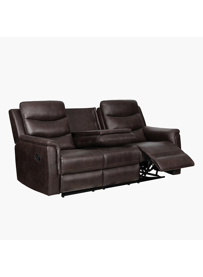 Home Box أريكة استرخاء من الجلد الصناعي 3 مقاعد من فاتيكان مع طاولة منسدلة 101 × 95 × 198 سم  - Image 3