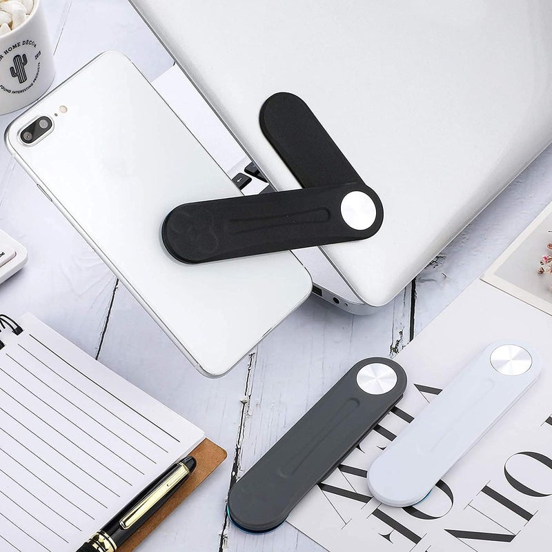 FUNI 3 Pieces Magnetic Laptop Phone Holder Adjustable Side Mount Clip for Laptop Expansion Stand for Smartphone, Office and Home Enjoying Dual Screen at The Same Time (White, Black, Dark Grey) - Image 2