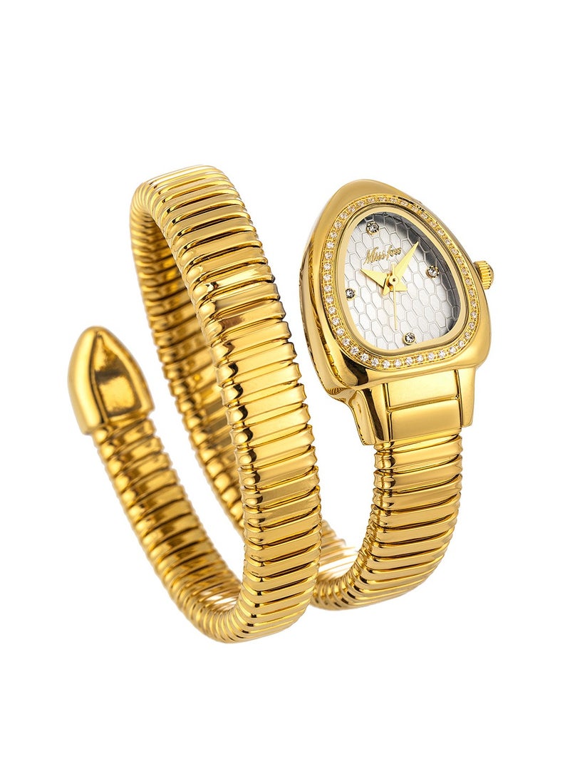 MISS FOX Women's Watch Snake Watch Snake Head Bracelet Stainless Steel with Diamonds Snake Watch  - Image 1