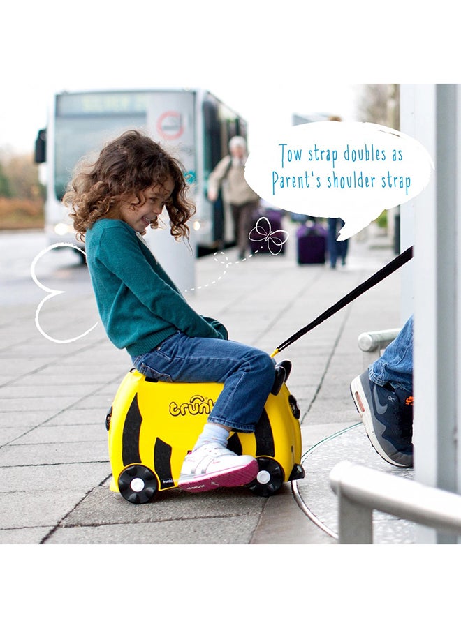 Trunki Bernard Bee Yellow Ride-On Kids Suitcase, Carry-On Cabin Luggage with Wheels, Tow Strap and Storage for Family Holidays - Image 5