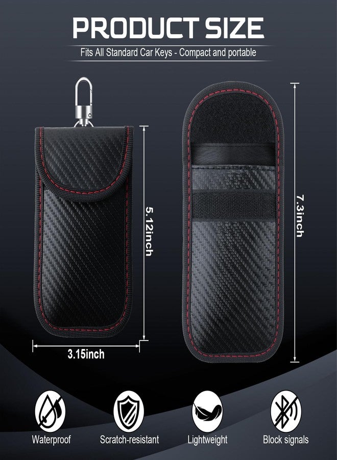 JUSTTOP 2-Pack Faraday Key Fob Protector, 3.15"X5.12" Double-Layer Carbon Fiber Material Anti-Theft Faraday Bag | Car RFID Signal Blocking Pouch, Anti-Hacking for Car Key Fob Cover (Black) - Image 3