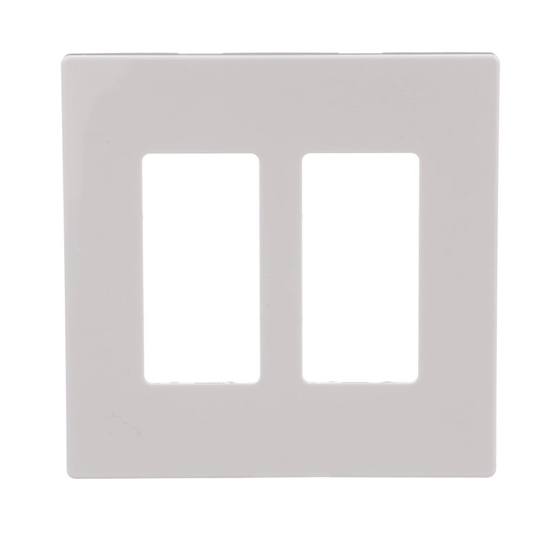 Eaton PJS262W Decorator Screwless Wallplate 2Gang White