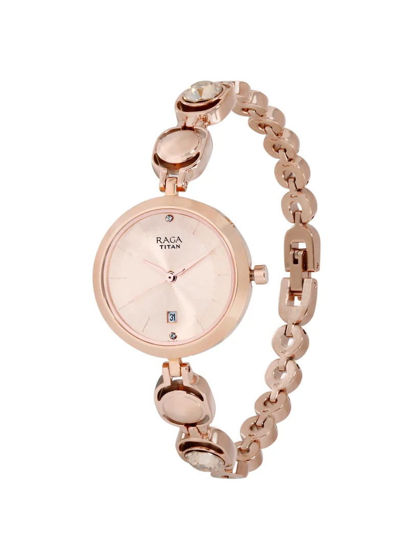 TITAN Titan Raga ia Rose Gold Dial Analog with Date Metal Strap watch for Women