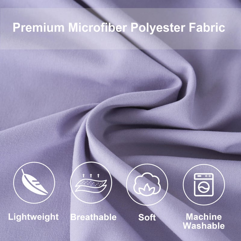 DOWNCOOL Full Size Comforter Sets, 7Pcs Full Size Bedding Sets Purple, All Season Down Alternative Bedding Comforter Sets with Comforter, Flat Sheet, Fitted Sheet, 2 Pillow Shams & 2 Pillowcases - Image 4