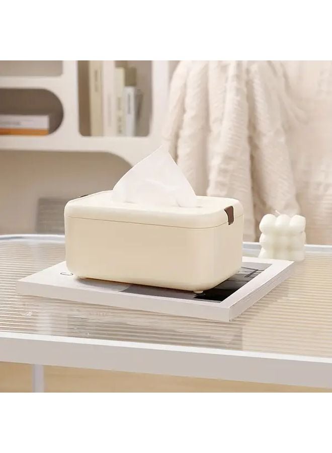Modern Nordic Waterproof Tissue Box Beige Dustproof Spill Resistant Bathroom Kitchen Office - Image 1
