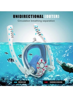Excefore Full Face Snorkel Mask, Snorkel Mask Full Face Anti - Fogging Scuba Diving Mask with Double Tube, 180 Degree Panoramic HD View Free Breathing Snorkeling Mask for Adults and Kids  - Image 3
