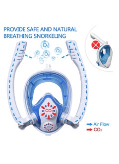 Excefore Full Face Snorkel Mask, Snorkel Mask Full Face Anti - Fogging Scuba Diving Mask with Double Tube, 180 Degree Panoramic HD View Free Breathing Snorkeling Mask for Adults and Kids  - Image 4