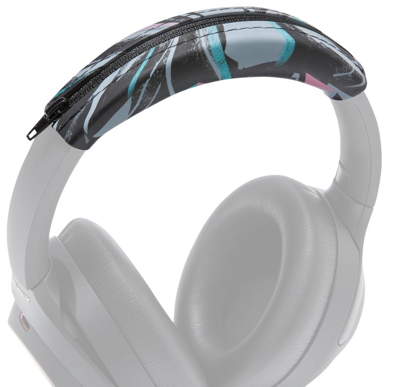 WC BandZ XM3 / XM4 - Silicone Headband Cover for Sony WH1000XM3 & WH1000XM4 Headphones by Wicked Cushions | Enhanced Comfort, Style, & Sweat Protection | Exclusively for Sony XM3 / XM4 | 90's Black - Image 1