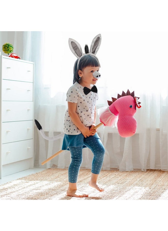 EVERMARKET - EVERMARKET 4 Pcs Donkey Costume Set, Donkey Ears Headband Donkey Nose Tail Bow Tie, Animal Donkey Costume Accessories for Halloween Christmas Birthday Party Cosplay Masquerades - Image 1