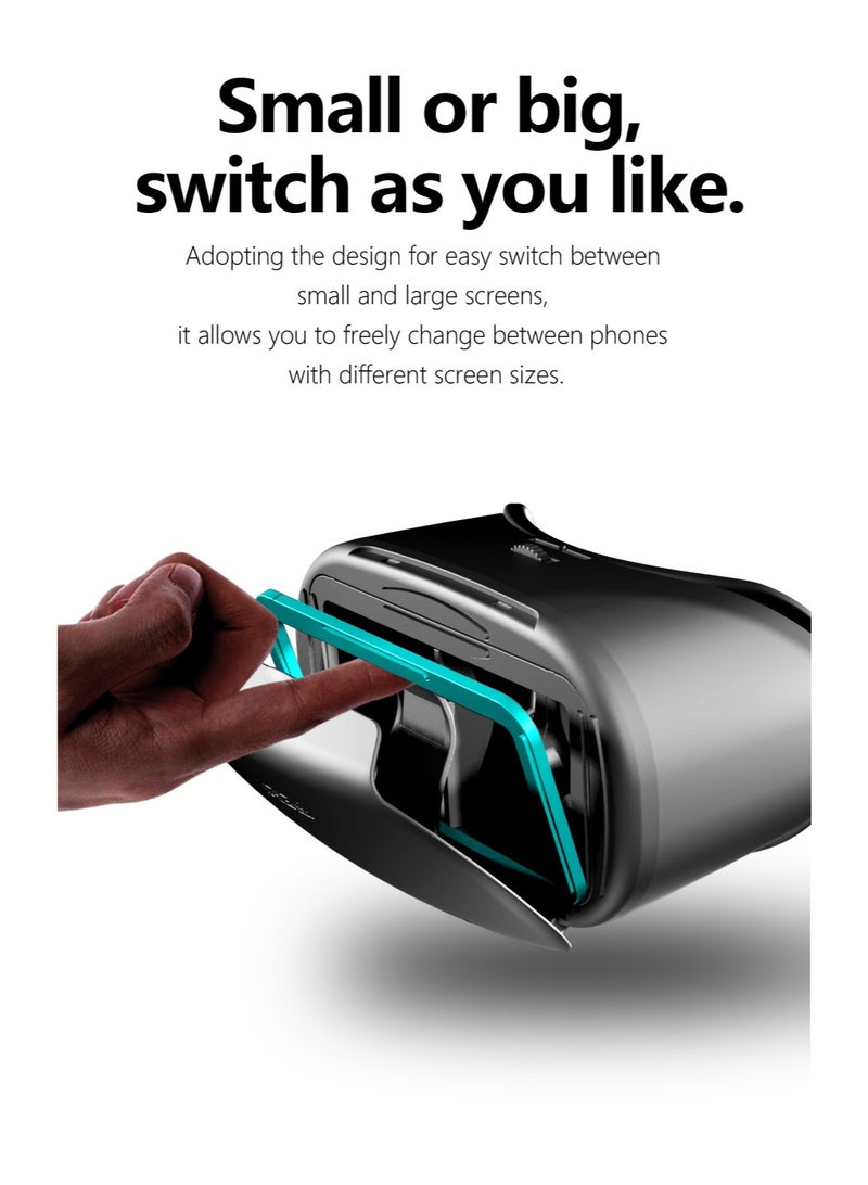 general VR Goggles VRG Pro X7 3D Virtual Reality VR Glasses, Blue Light Protection + Controller for Movies & Video Games Compatible with iOS & Android Smartphone within 5-7inch Screen Phone Eye Protected Soft & Comfortable Adjustable Distance Big Screen/ 3D Effect + Immersion /Full-Screen Vision, Full Screen, No Borders/ Immersive Games - Image 4
