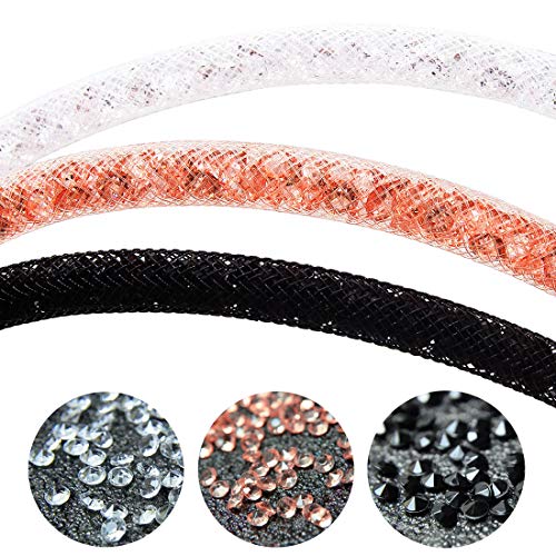 Ascrafter Bling Crystal Lanyard Strap with Metal Clasp & Keyring, Rhinestone Neck Badge Lanyards for Women, ID Card & Keys Strap - 3 Pack - Image 5