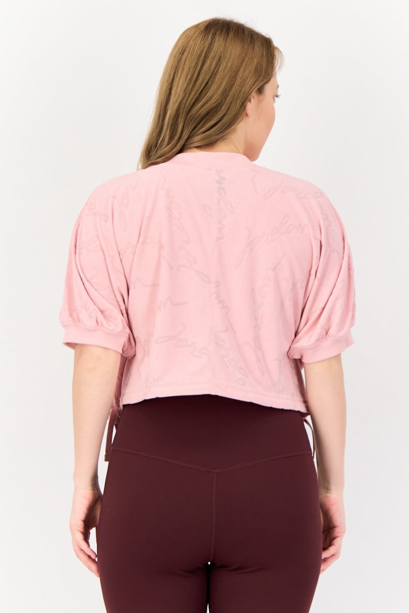 Air Jordan Women Sportswear Fit Short Sleeve Training Top, Pink  - Image 3