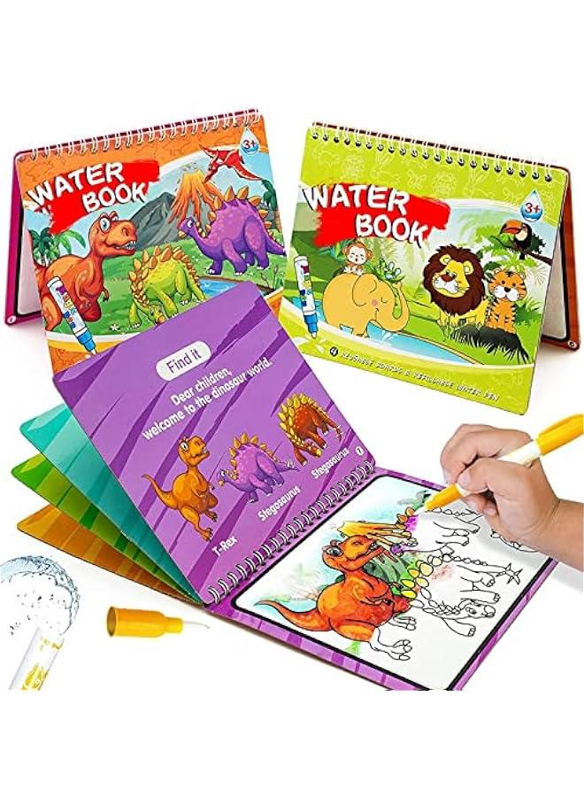 فايلكس قائمة إتاج للأطفال: ألوم صور مائي، لوح رسم، كت شاط مائي للأطفال، لعة خرش قالة لإعادة الاستخدام دياصور وحيوا) - Image 1