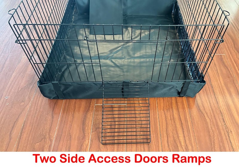 Mcage 47" X-Large Sturdy Home for Guinea Pig Habitat Hamster Critters Turtle Dwarf Bunny Enclosure Hinged TOP Cover Panel Center Divider Access Door Ramp Mouse Mice Playpen Washable PVC Canvas Bottom - Image 5