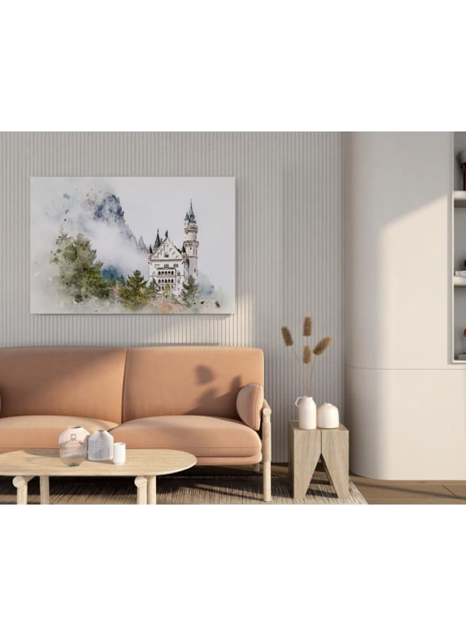 Home Gallery White castle in the forest printed canvas wall art 120x80 - Image 5