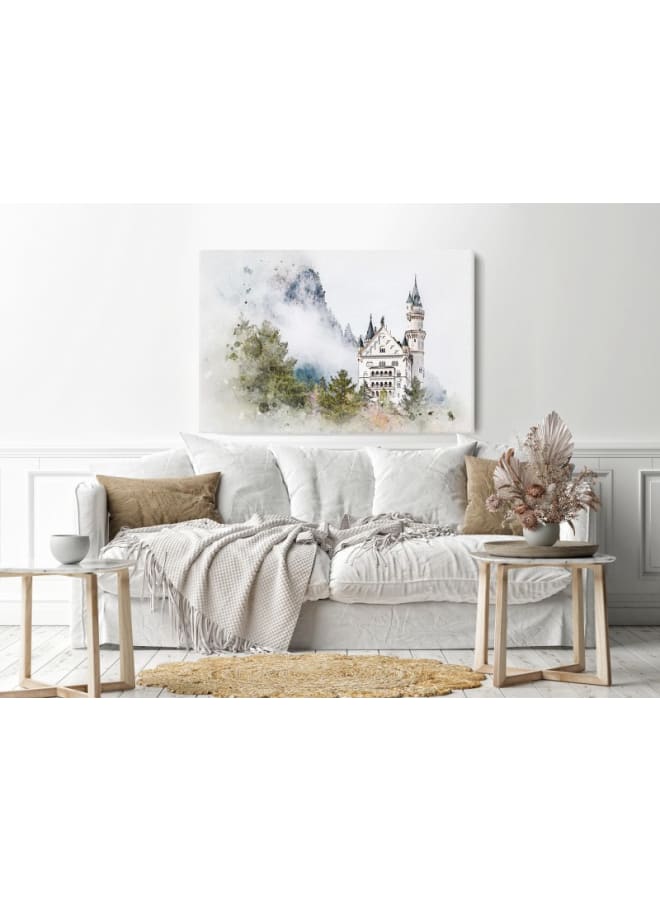 Home Gallery White castle in the forest printed canvas wall art 120x80 - Image 4