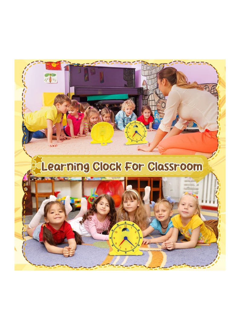 2 Pcs Student Clock Time Telling Teaching Clock for Kids Classroom Learning Analog Clock Judy Clock Teachers Supplies Develops Day and Night Time Early Math Skills( 11.8 x 12 In) - Image 5