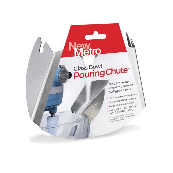 PCGL POURING CHUTE FOR GLASS BOWL POURING CHUTE FOR GLASS BOWL WORKS WITH KITCHENAID TILTHEAD GLASS BOWL SILVER SET OF 1