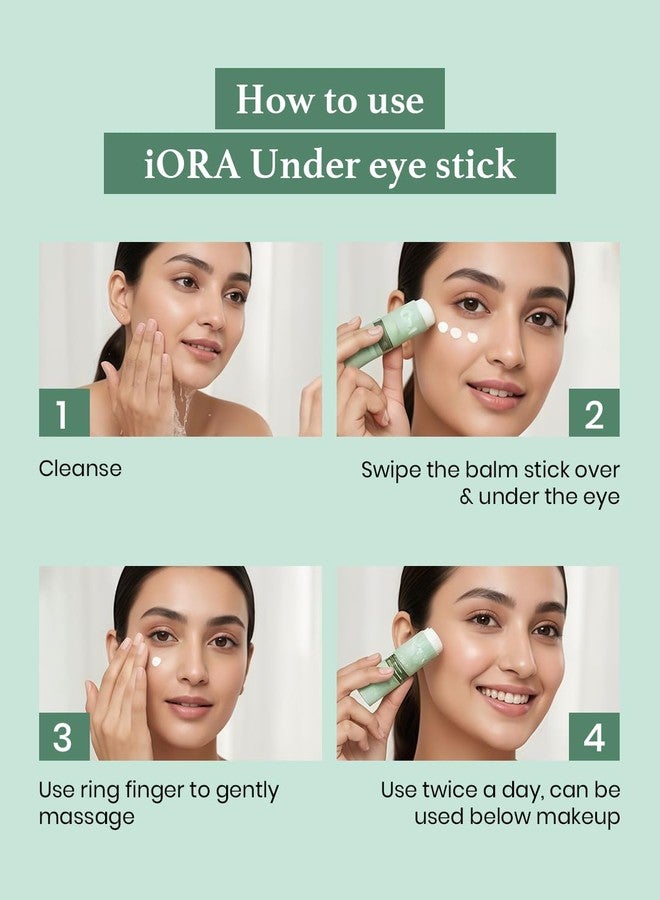 iORA Peptide Under Eye Stick for Dark Circles, Puffiness & Eye Bags | Cooling Anti-Aging Eye Cream Stick with Peptides | Brightening, Firming & Hydrating Care for Men & Women, 4.8 g (Pack of 1) - Image 5