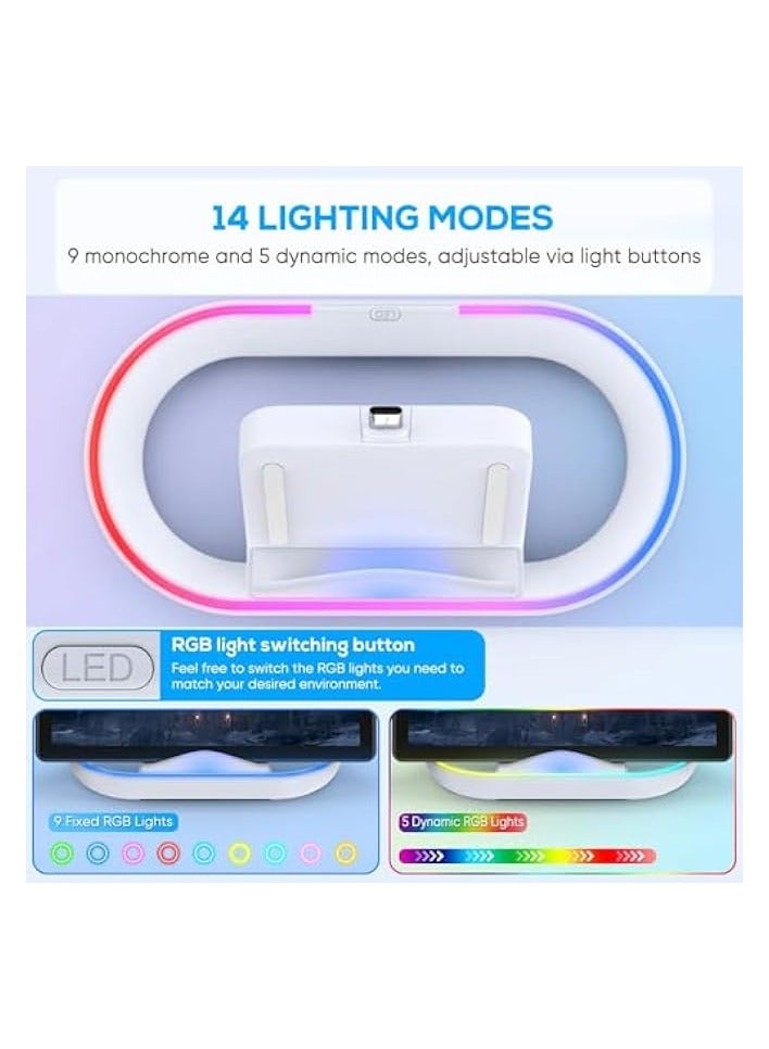 PROMASS Charging Dock for Portal Remote Player, RGB LED Light Charging Stand Portable Charging Station Portal - White - Image 2