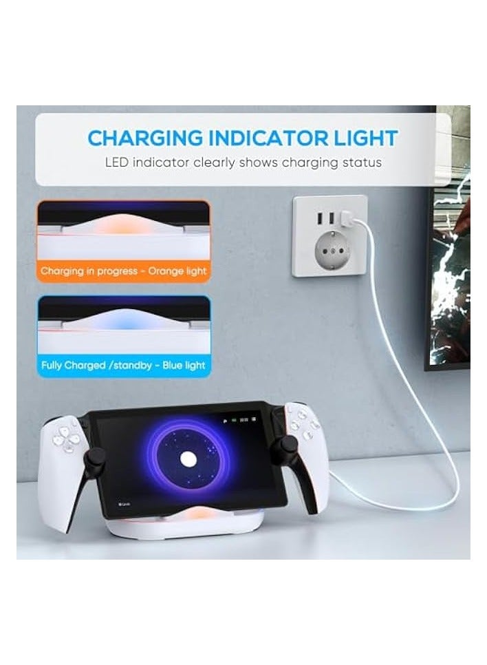 PROMASS Charging Dock for Portal Remote Player, RGB LED Light Charging Stand Portable Charging Station Portal - White - Image 5