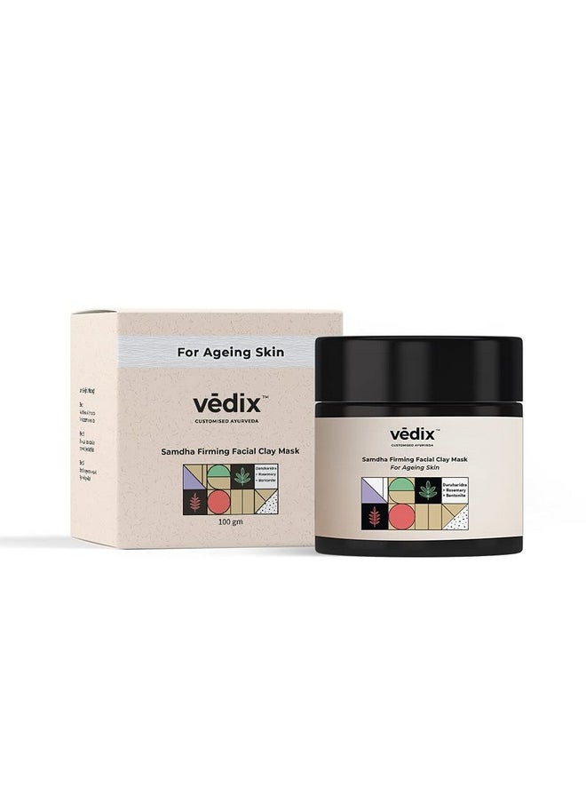 Vedix Customized Face Pack Samdha Firming Facial Clay Mask For Ageing Skin With Daruharidra + Rosemary + Bentonite  - Image 1