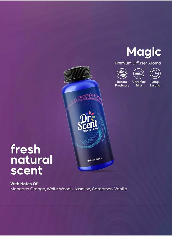 Dr Scent Diffuser Aroma Magic, Feel the Spicy Notes of Mandarin Orange, Sweet Floral Notes of Jasmine, with Medium White Woods Finish (500ml)  - Image 2