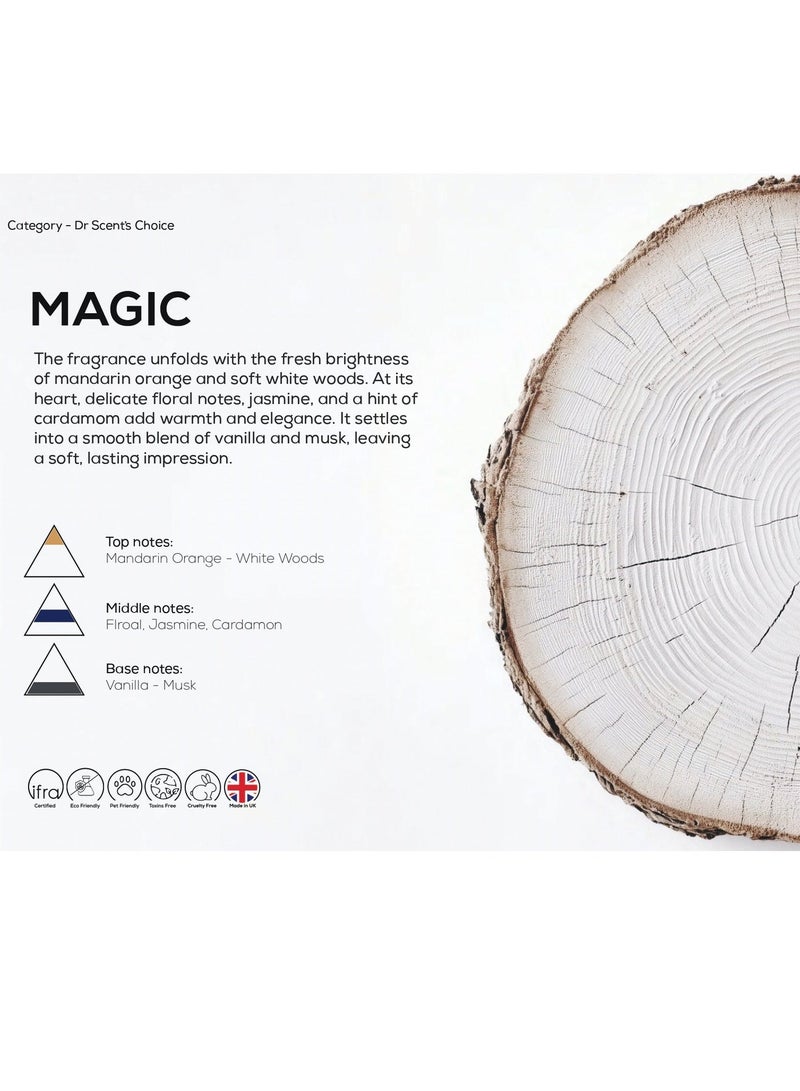 Dr Scent Diffuser Aroma Magic, Feel the Spicy Notes of Mandarin Orange, Sweet Floral Notes of Jasmine, with Medium White Woods Finish (500ml) - Image 2