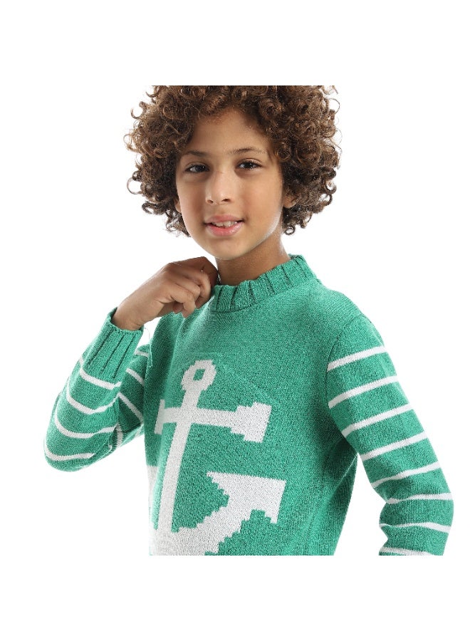 سيزار بلوفر أولادي صوف مزود برسمة هيلب - Image 5