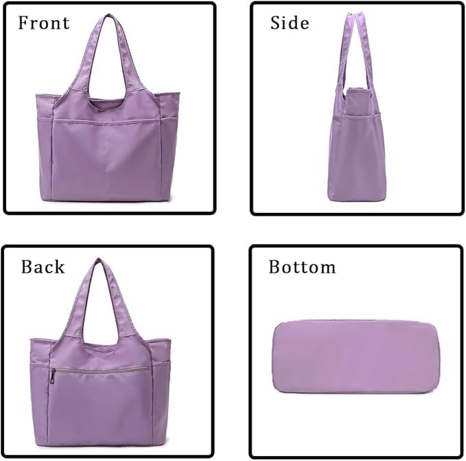 Voroly Tote Bag Women Casual Handbag Shoulder Bag Purses with Zipper and Pockets for Work School Gym Travel Shopping - Image 1