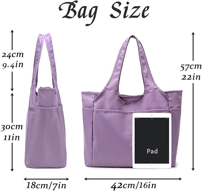 Voroly Tote Bag Women Casual Handbag Shoulder Bag Purses with Zipper and Pockets for Work School Gym Travel Shopping - Image 3
