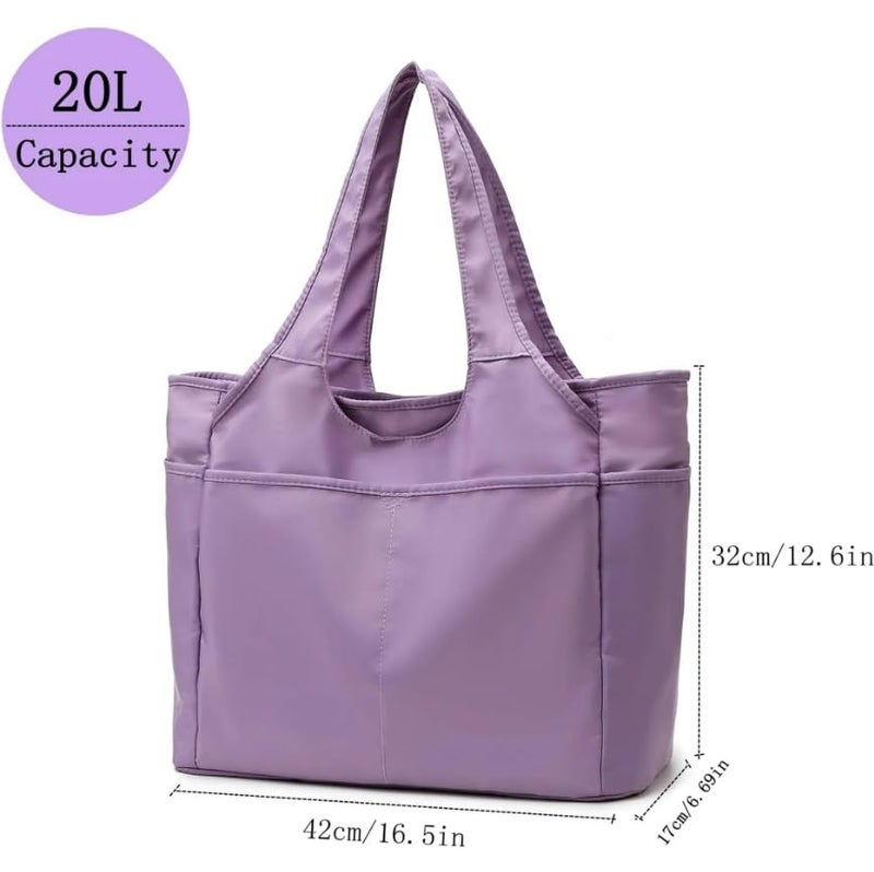 Voroly Tote Bag Women Casual Handbag Shoulder Bag Purses with Zipper and Pockets for Work School Gym Travel Shopping - Image 2