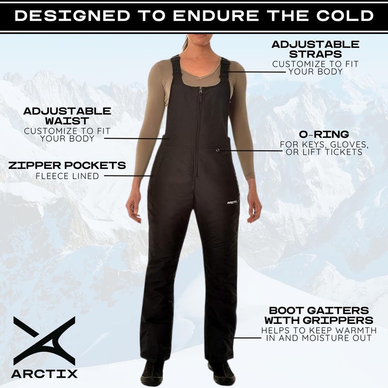 Arctix Women's Essential Insulated Bib Overalls, Black, 1X - Image 3