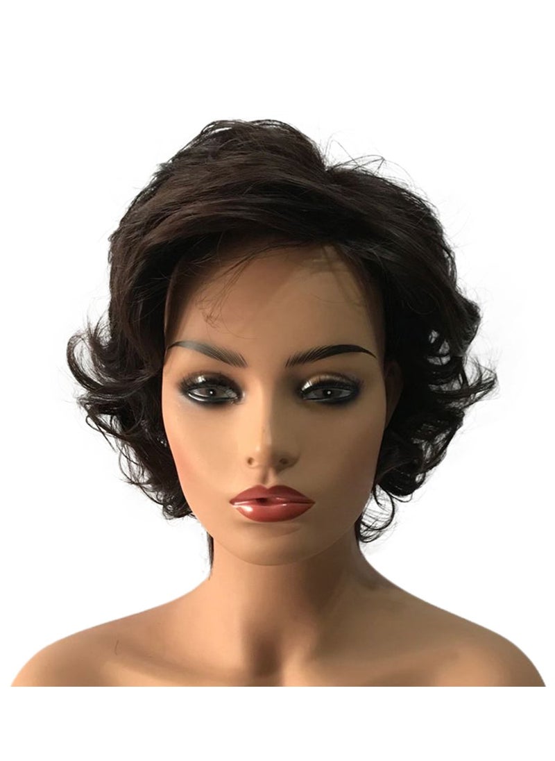 Wiginway - Wiginway Women Wigs Medium Wavy #2-33 Dark Brown Wigs Synthetic Wig Toupee Remy Hair Wigs Colored 8 Inch - Image 1