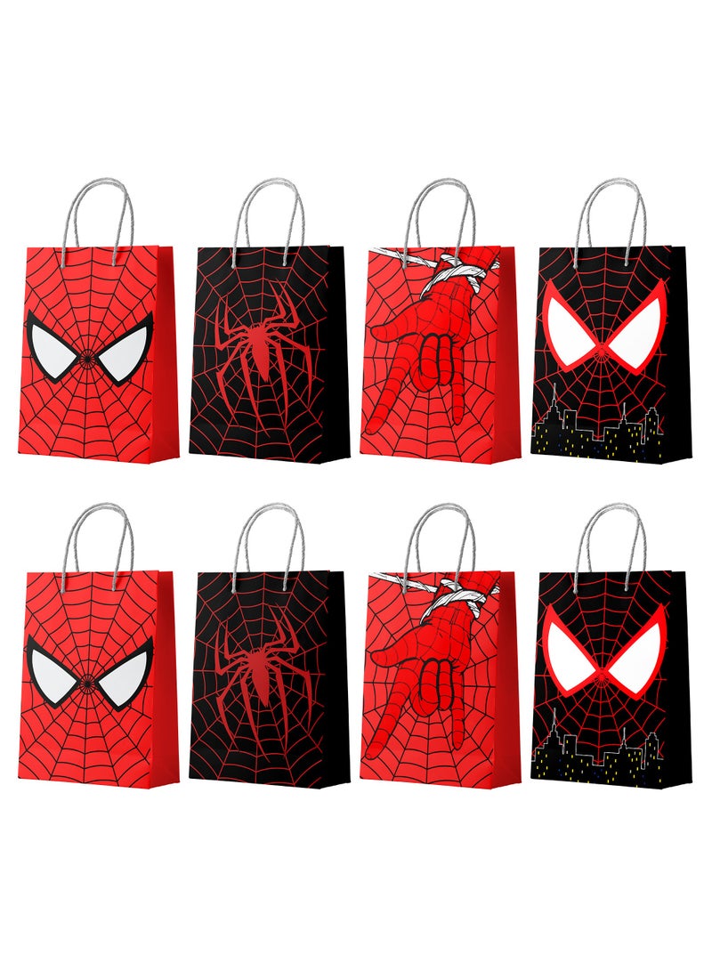 إيلوفهابرتي حقائب حفلات سبايدر مان بمقابض، 24 قطعة حقيبة هدايا كرتونية/حقائب حفلات كرتونية/حقائب حفلات كرتونية، لحفلات الكرتون ذات الطابع الكرتوني، زينة حفلات الكرتون - Image 1