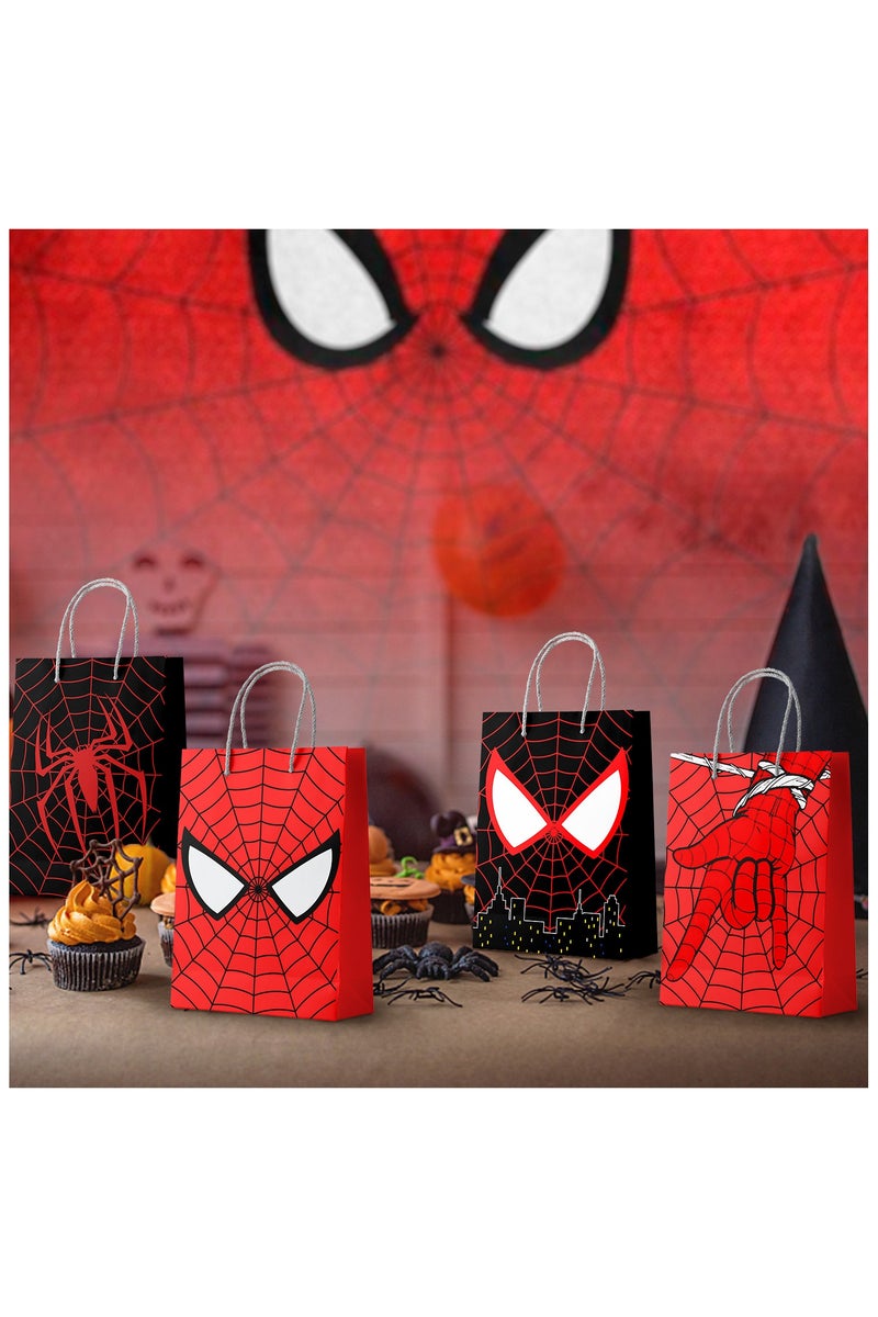 إيلوفهابرتي حقائب حفلات سبايدر مان بمقابض، 24 قطعة حقيبة هدايا كرتونية/حقائب حفلات كرتونية/حقائب حفلات كرتونية، لحفلات الكرتون ذات الطابع الكرتوني، زينة حفلات الكرتون - Image 3