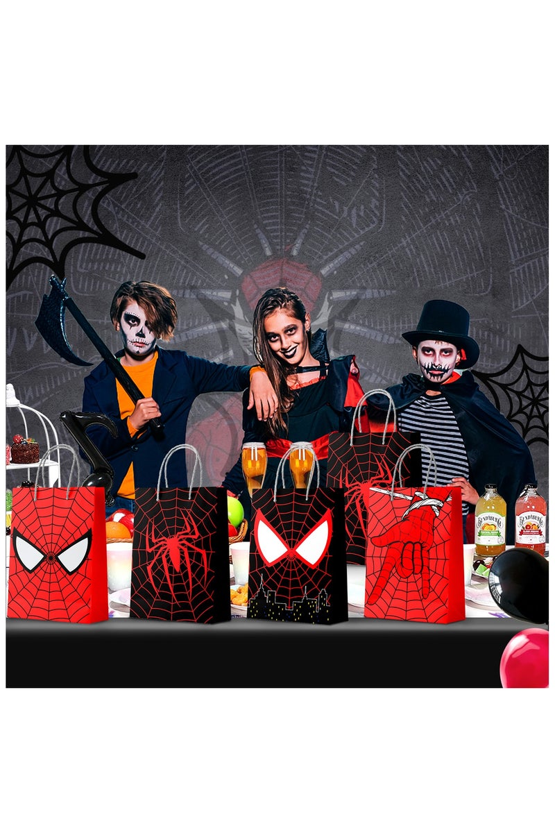 إيلوفهابرتي حقائب حفلات سبايدر مان بمقابض، 24 قطعة حقيبة هدايا كرتونية/حقائب حفلات كرتونية/حقائب حفلات كرتونية، لحفلات الكرتون ذات الطابع الكرتوني، زينة حفلات الكرتون - Image 5