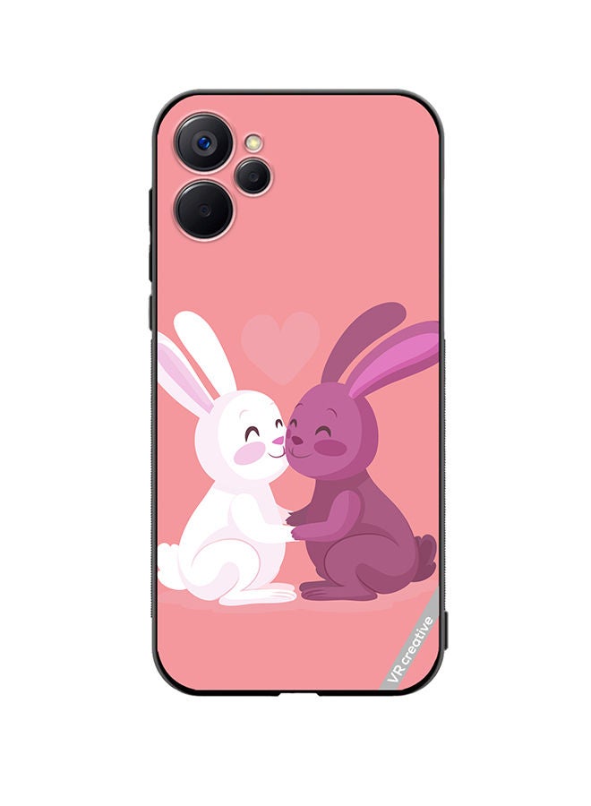VR CREATIVE Protective Case Cover For Realme 9i 5G Love Rabbits Design Multicolour - Image 1