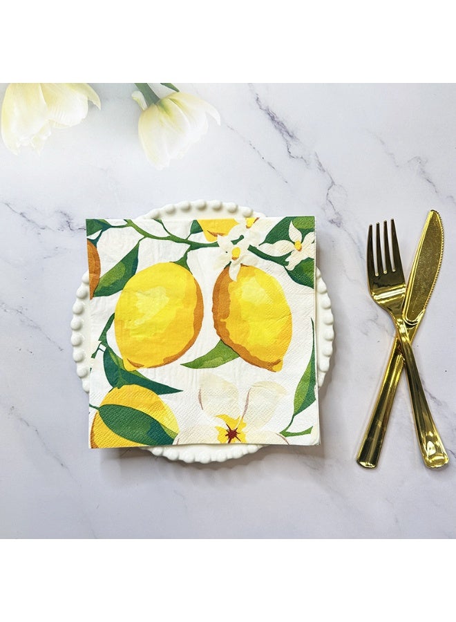 YOLOLAND 60-Piece Lemon-Printed Double-Layer Napkins - Brighten Up Parties, Weddings & Birthdays 🍋 - Image 4