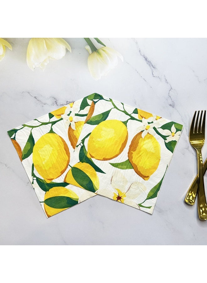 YOLOLAND 60-Piece Lemon-Printed Double-Layer Napkins - Brighten Up Parties, Weddings & Birthdays 🍋 - Image 3