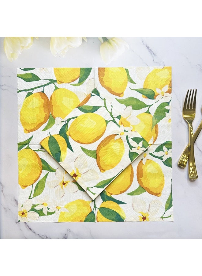YOLOLAND 60-Piece Lemon-Printed Double-Layer Napkins - Brighten Up Parties, Weddings & Birthdays 🍋 - Image 5