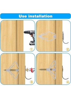 Depend Drywall Anchors Kit Hollow Wall Anchors Self Tapping Sheetrock Anchors Plasterboard Fixings Wall Fixing Screws (50PCS, Grey)  - Image 4