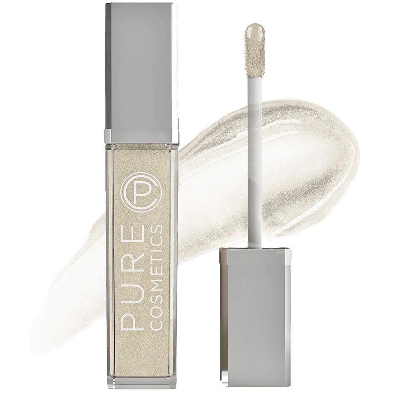 Pure Cosmetics Pure Cosmetics Pure Illumination Lip Gloss - LED-lit Applicator w/Side Mirror - Non-Sticky, Moisturizing & Hydrating Lip Glosses - Soothes & Protects Dry Chapped Lips (Clear)