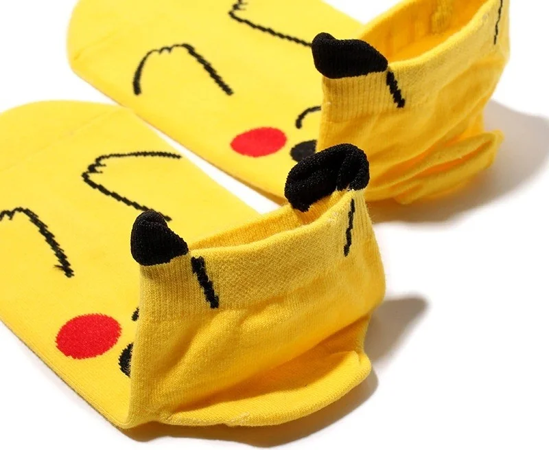 Bgk Unisex 4-Piece Pokemon Patterned Booties Socks Colorful Extra Comfortable