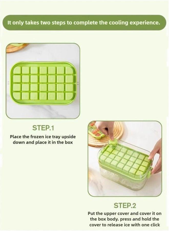 HOMESTAR 56-Grid Ice Cube Mold with Lid Portable - Silicone 2 Trays + 1 Scoop Can Make Drinks Coffee Fruit Cubes  - Image 4