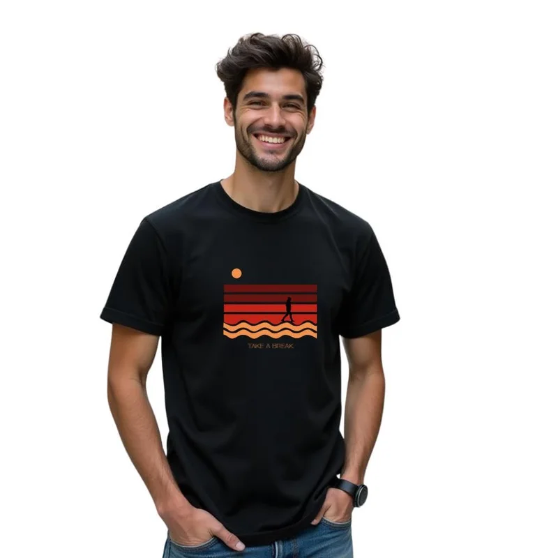 NOBERO Black Cotton Regular Fit T-Shirt for Men